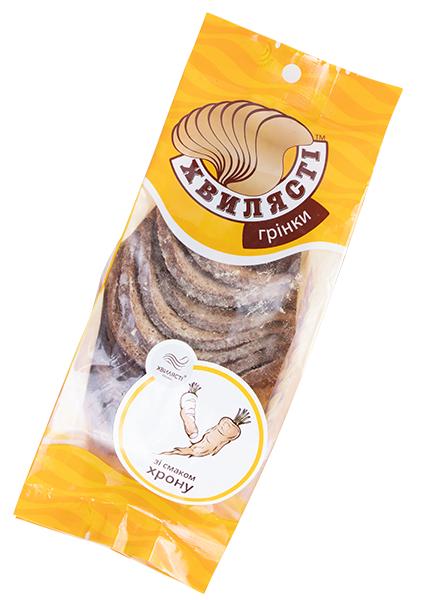 Сухарі житньо-пшеничні «Хвилясті» зі смаком хрону, 75г